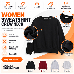 Sweat-shirt col rond pour femme en molleton de coton épais, pull minimaliste uni, streetwear, personnalisation de marque, fournisseur en gros - Product Image 5