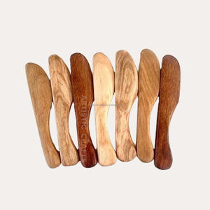 Hot Selling Butter Knife Custom Wood Salad Tools <b>Set</b> <b>Artistic</b> Crafts Popular Serving Utensils - Product Image 1