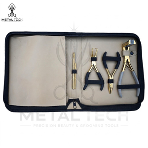 Kit d'outils d'application d'extensions capillaires plaqué or à prix de gros : pinces multifonctions, pinces de sectionnement, peigne à queue - Product Image 4