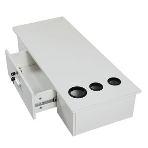 Station de coiffure et de beauté murale classique avec tiroirs et trous pour outils, table de maquillage et de manucure pour coiffeuse - Product Image 4