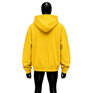 Sudadera con capucha amarilla oversize para hombre, estilo streetwear, con estampado gráfico de letras RICH, con bolsillo, precio al por mayor - Product Image 2