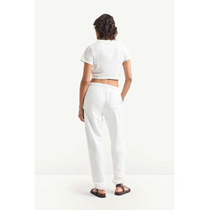 Camiseta Corta Blanca de Punto Transpirable 100% Algodón para Mujer, Manga Regular, Cuello Redondo, Corte Ajustado, Color Sólido, Estilo Casual, Primavera - Product Image 2