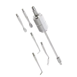 เครื่องมือถอดครอบฟันแบบถ่วงน้ำหนักของ Azicon - ชุดเครื่องมือถอดครอบฟันแบบใช้แรงกระแทกทำจากสแตนเลส พร้อมหัวเปลี่ยนแบบพิเศษ 5 ชิ้น - Product Image 5