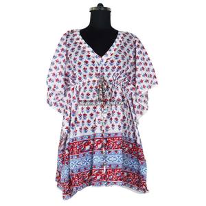 Robe de soirée africaine pour femmes, robes ethniques, robes courtes kaftan pour femmes KFCS086, meilleure fabrication de robes pour femmes avec impression à la main - Product Image 3