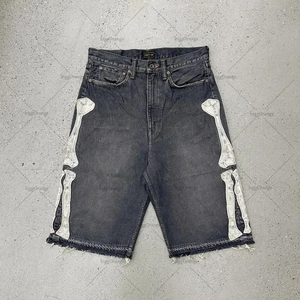 Pantalones Cortos de Mezclilla Holgados para Hombre, Precio de Fábrica al por Mayor, Diseño Personalizado, con Orificios Deshilachados, Largura hasta la Rodilla - Product Image 5