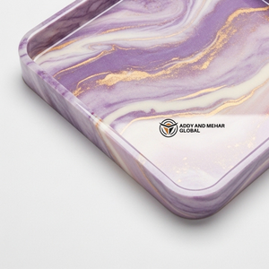 Luxury Handcrafted Resin Storage <b>Tray</b> Gold Vein Marble Effect Decorative Platter for Coffee <b>Table</b> Hotel & Modern Home Decor - Product Image 2