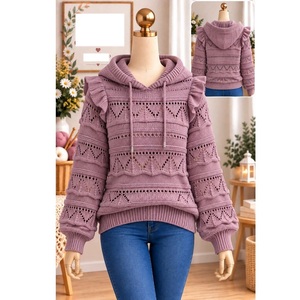 Pulls 100% acrylique ou coton, calibre 12, pour femmes, très tendance, style décontracté, pour la saison hivernale, fournisseur du Bangladesh. - Product Image 2