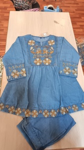 Twinfeet Women's Premium Traditional Denim Co-Ord Set with Designer Embroidery Work <b>for</b> Party Wedding & Spring/<b>Summer</b> Occasions - Product Image 4