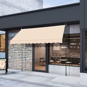 Tenda da Sole Retrattile Color Kaki 300 cm L x 120 cm P x 200 cm A fino a 300 cm A, Copertura Esterna Resistente - Product Image 2