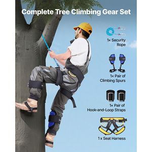 Set di Ramponi in Acciaio per Arrampicata su Alberi, Cinghie Regolabili in Altezza, Imbracatura con Capacità di Carico 350 Libbre, Accessori per Attrezzatura da Arrampicata - Product Image 3