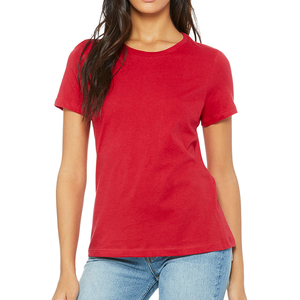 Camiseta básica de verano para mujer con logotipo personalizado OEM Top 95% algodón 5% Spandex al por mayor en Bangladesh - Product Image 5