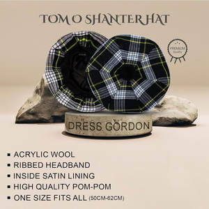 Bonnet écossais traditionnel Tam o' Shanter avec pompon, bonnet en laine, tenue de clan, tartan Gordon, vente en gros sur mesure - Product Image 5