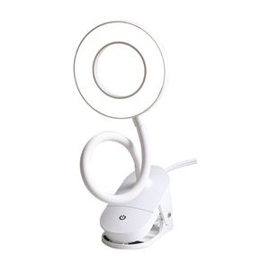 Lampada da Scrivania LED Moderna con Clip Flessibile, Alluminio Bianco Opaco, Alimentazione USB - Product Image 4