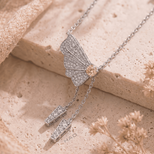 Collier pendentif papillon en diamant jaune de laboratoire taille princesse, chaîne réglable en or blanc, bijoux fins, cadeau de luxe - Product Image 5