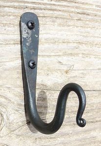 Vintage Wrought Iron Fish Rustic Heavy Duty <b>Black</b> Finish Hand Forged Wall Mounted <b>Hook</b> for Hat Coat <b>S</b> size 4 inch - Product Image 5
