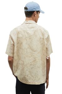 Camisas de resort de manga corta con estampado de tejido de algodón 100% de marca personalizada de ajuste Regular para hombre de alta tendencia - Product Image 4