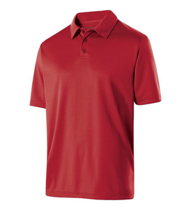 เสื้อโปโลชายสีแดง แขนสั้น ทรงปกติ ผ้าถัก โพลีเอสเตอร์ 100% แห้งเร็ว สีพื้น สไตล์ลำลอง - Product Image 1