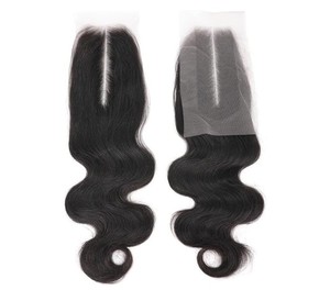 ผมต่อแบบลูกไม้โปร่งใสขนาด 18 นิ้ว แบบอินเดียธรรมชาติ ลอนคลื่น 2x6 สีดำธรรมชาติ แบบ Single Drawn - Product Image 1