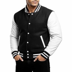 Plus Size Men's Wool Varsity Baseball Winter Jacket Custom Logo Quick Dry - Product Image 1