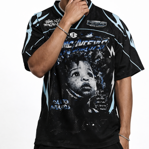 Camiseta Deportiva de Fútbol Americano para Hombre, Estilo Oversize, con Estampado Gráfico, Estilo Urbano, Malla de Poliéster, Informal, OEM USA - Product Image 3