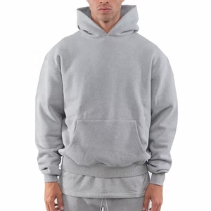 Personalización de alta calidad Algodón puro peso pesado En blanco de talla grande chándal de hombre Sudaderas con capucha de gran tamaño con pantalón - Product Image 2