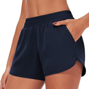 Pantalones Cortos Deportivos Ligeros de Corte Regular para Mujer, con Bolsillo con Cremallera, para Correr y Hacer Ejercicio - Product Image 1
