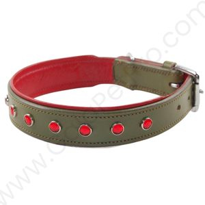 Collar de cuero de lujo para perros con acabado de tachuelas Diseño ancho duradero y elegante para todos los tamaños de perros pequeños a XL - Product Image 1