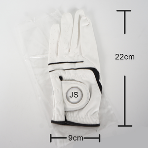 Gants de golf pour hommes en cuir Cabretta blanc et noir, de haute qualité, doux, respirants, personnalisables, nouveau design - Product Image 5