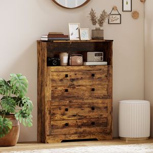 Mobiletto Rustico Marrone per Scarpe con 2 Cassetti Ribaltabili per Soggiorno - Product Image 2