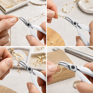 Pince à bijoux professionnelle à bec courbé en acier inoxydable, outil de pliage de fil avec poignée ergonomique - Product Image 4