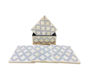 Posavasos de Hueso con Incrustaciones de Madreperla y Color Personalizado para el Hogar - Product Image 1