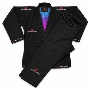 Judo Kimono Uniform Black 100% Cotton Regular Fit Men Adult Martial Arts Wear Stretch Lightweight cotton pearl weave kimono - Product Image 3