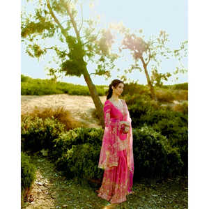 Ensemble de tailleur de soirée pour femmes avec haut plazzo brodé et look élégant Dupatta - Product Image 2