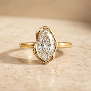 Hot Selling 14K Yellow <b>Gold</b> 1.50 CT Oval Cut Diamond <b>Rings</b> Solid <b>Gold</b> Custom Bezel <b>Set</b> <b>Ring</b> for Women Engagement <b>Ring</b> Collection - Product Image 1