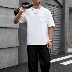 เสื้อยืดโอเวอร์ไซส์ผ้าฝ้าย 100% น้ำหนักเบาสำหรับผู้ชาย ทรงหลวมใส่สบาย กำลังเป็นที่นิยม เสื้อยืดโอเวอร์ไซส์ที่ดีที่สุดสำหรับผู้ชาย - Product Image 5