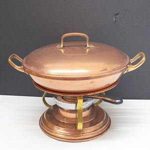 Moderno calentador de alimentos tipo buffet de latón con tapa y soporte, duradero para el hogar, hoteles, restaurantes e industria de la hostelería - Product Image 6