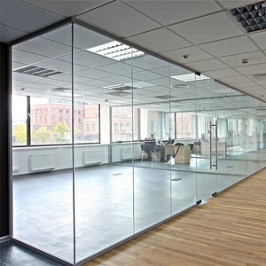 Most Selling Hinged Aluminium Office <b>Partition</b> System with Tempered Glass for Modern Commercial Workspace Interior Solutions - Product Image 3