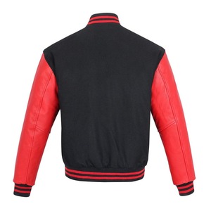 Vêtement unisexe tendance, style streetwear, avec patchwork géométrique et dessin animé, col montant, capuche, corps en laine, manches rouges, haute qualité, OEM/ODM disponible - Product Image 2