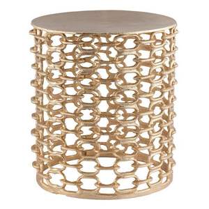 Table d'appoint en métal inspirée des bijoux, apportant une touche glamour à la chambre, au salon et à l'entrée. - Product Image 4