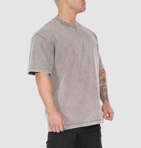 เสื้อยืดโอเวอร์ไซส์พรีเมียม ลดราคาพิเศษ เนื้อผ้านุ่ม 100% ผ้าฝ้าย รับสกรีนโลโก้ เสื้อยืดผู้ชายทรงหลวม หนัก 180 GSM ไหล่ตก - Product Image 4