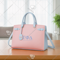 Sac fourre-tout Gamma Phi Delta prêt à être expédié, en cuir PU de qualité supérieure, sac à main pour femme, sac à bandoulière pour le travail, sac pour ordinateur portable, sac à main pour sororité