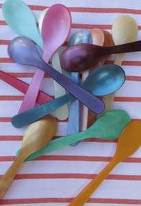 Ensemble de cuillères en résine colorées, forme ronde légère, pour un usage quotidien, artisanat en résine - Product Image 2