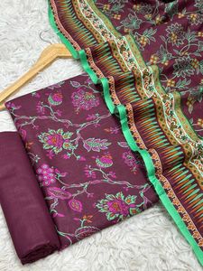 Beauty Women Unstiched New 3 Piece Summer Daily Cotton Lightweight Salwar Kameez Color Stylish Pakistan High Quality - Product Image 3