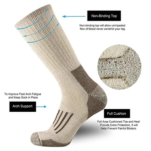 Crew Athletic <b>Socks</b> 2 Pairs Solid Color Knitted Cotton Bamboo Fiber Breathable for Hiking Outdoor Sports Adults Spring - Product Image 3