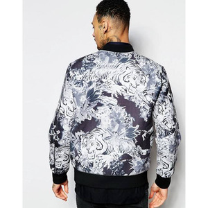 Blouson bomber homme imprimé tigre, impression par sublimation, coupe classique, streetwear, fermeture éclair, automne, 100% polyester - Product Image 1