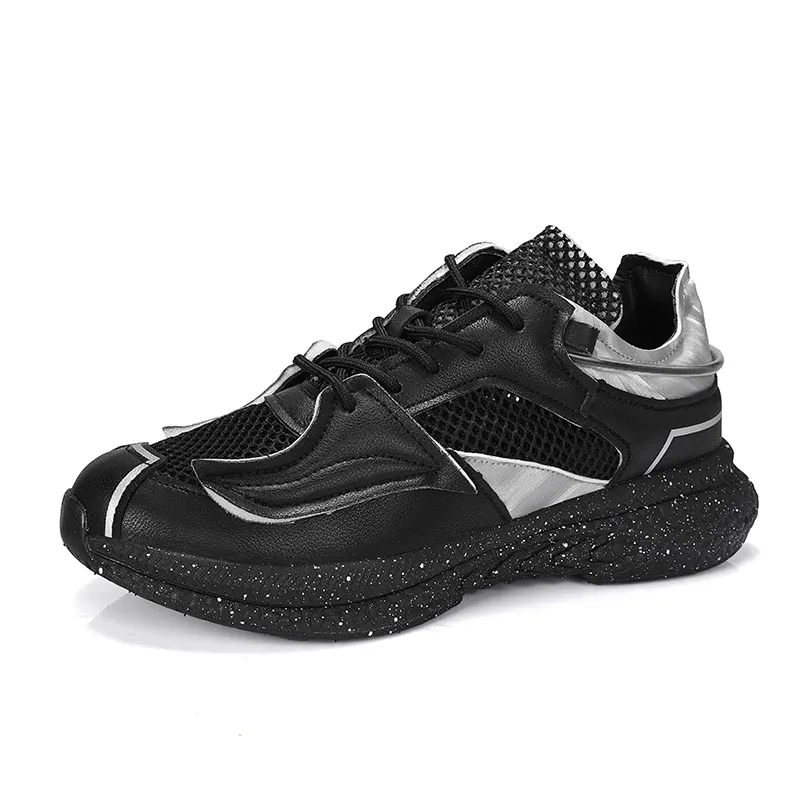 2023 Брендовые мужские повседневные кроссовки на платформе дышащие сетчатые Лоскутные кроссовки для бега увеличивающие рост спортивная обувь для улицы