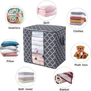 3 Pack Large 100L <b>Storage</b> Bags for <b>Clothes</b> and Comforters Blanket Organizers Foldable Containers Organizer <b>Storage</b> Solution - Product Image 6