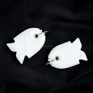 Colgante de pez de howlita AAA, collar de plata 925 hecho a mano con dije de pez de piedra preciosa, tallado a mano, cristal curativo, fabricación de joyas al por mayor - Product Image 6