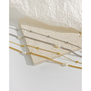 Collier pour femme de style français haut de gamme, luxe léger, double couche, perles d'eau douce, chaîne à pampilles, colliers superposés tendance - Product Image 3