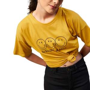 Camiseta de Algodón Ecológica de Alta Calidad para Mujer con Logotipo Personalizado, Manga Corta, Cuello Redondo, Estampado Informal, Talla Grande, Venta al Por Mayor OEM - Product Image 1